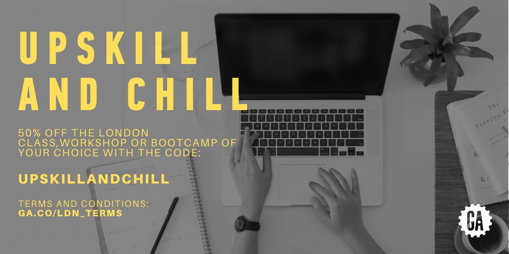 👀Look <a href="/GA_London/">General Assembly London</a> are having a sale with 50% off workshops, classes and bootcamps - perhaps you'd like to come to one, perhaps the UX bootcamp I'm running on the 18th April 😉 generalassemb.ly/education/two-… #alwayslearning #uxdesign #productdesign #upskilling
