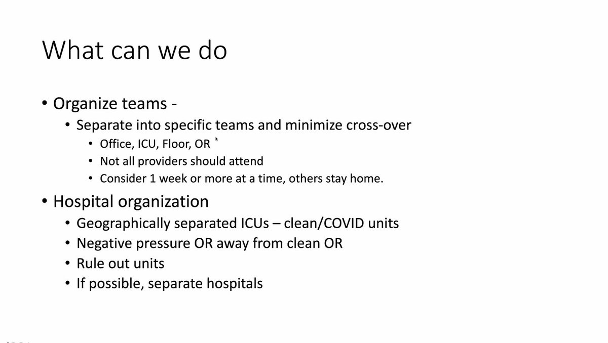 /11 Dr. Eric Lehr from Seattle:   #COVID19  @ISMICS webinarLessons learned: - limit exposure of your team and healthcare personnel - organize hospital to limit spread - utilize telemedicine- risk stratify and triage pts- conserve healthcare personnel and resources