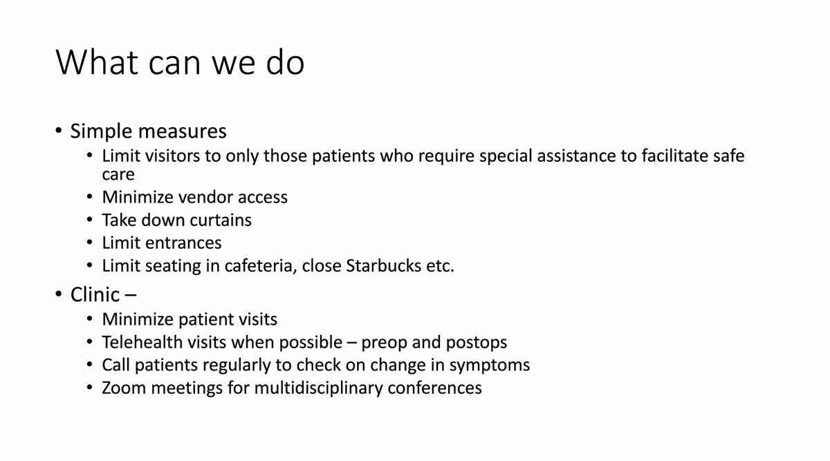 /11 Dr. Eric Lehr from Seattle:  #COVID19  @ISMICS webinarLessons learned: - limit exposure of your team and healthcare personnel - organize hospital to limit spread - utilize telemedicine- risk stratify and triage pts- conserve healthcare personnel and resources