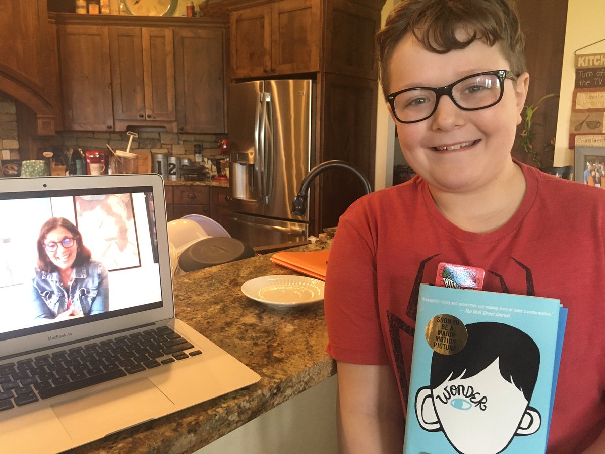 Sunrod47's tweet photo. Owen from Farmington, MO is ready for day 11 @RJPalacio #Wonder https://t.co/hDW0bhBMm5
