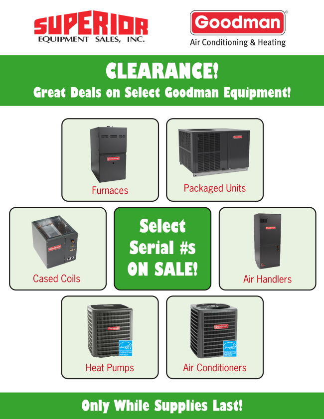 Awesome #Clearance Deals on #Goodman Equipment - Check It Out! conta.cc/2VbuLEG