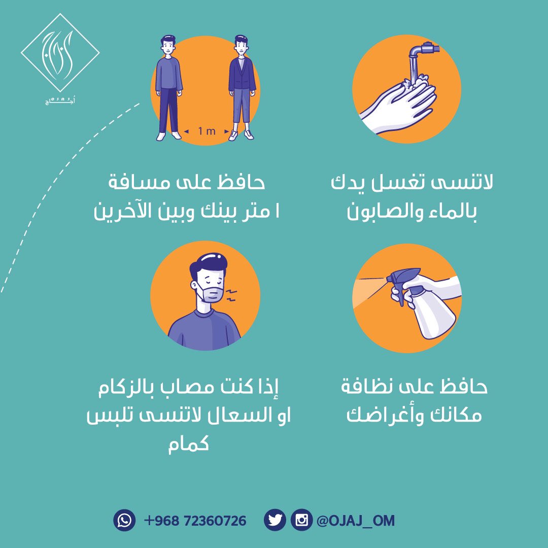 ojaj_om's tweet photo. لأن صحتك تهمنا 😇 و بمحافظتك عليها تساهم في مساعدة وطننا الغالي في التخلص من جائحة كورونا 🦠
#أجاج تقول لك : 
#خليك_بالبيت  😉

#يوم_الصحة_العالمي 
#عمان_تواجه_كرونا https://t.co/kznXUQm3KF