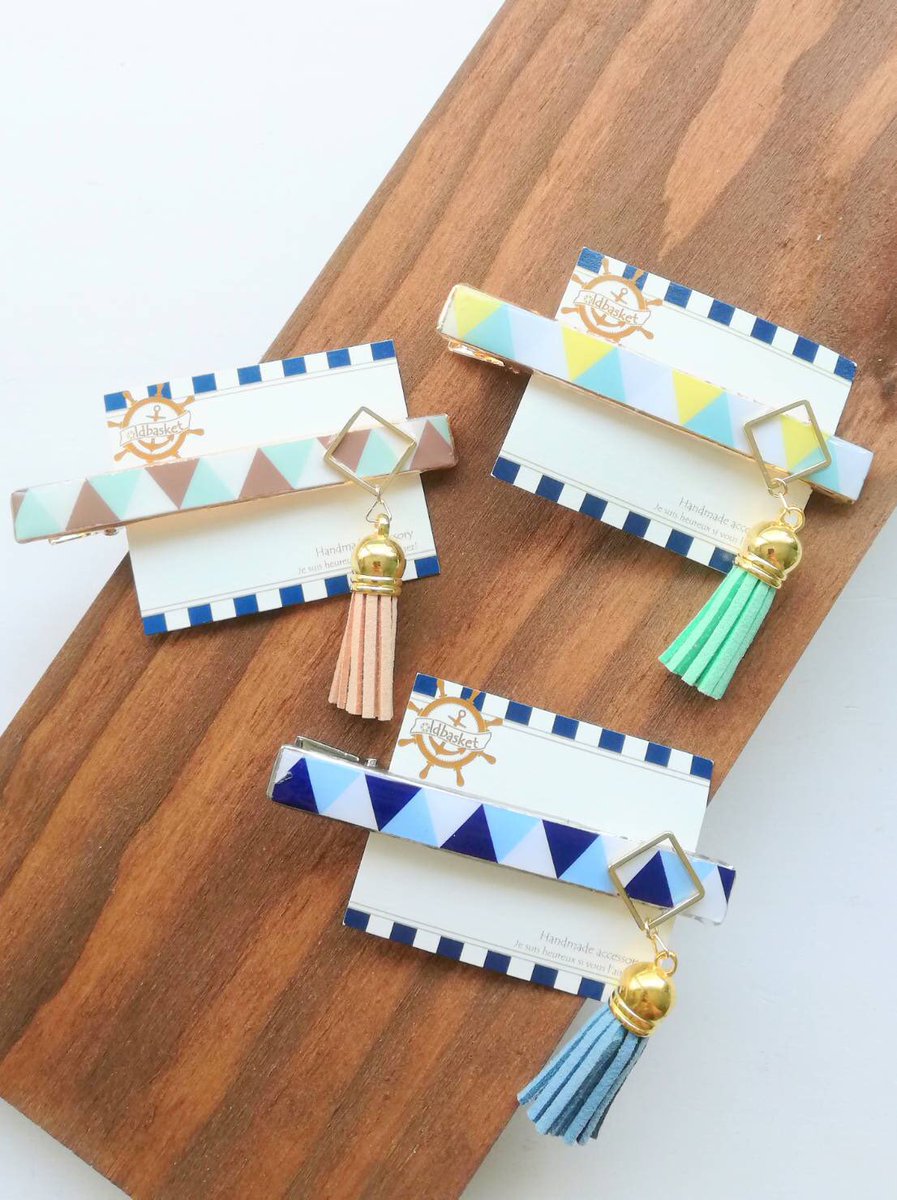 手作り雑貨店 Hakomittsu 中崎町 No Twitter Oldbasketさん Ico Oldbasket お出掛けにも 普段使いにも可愛いヘアクリップ ヘアピン 人気のタッセル付きやマリン柄もご納品いただきました ビーズのヘアピンはシンプルでお子様から 大人の方まで使っていただけ