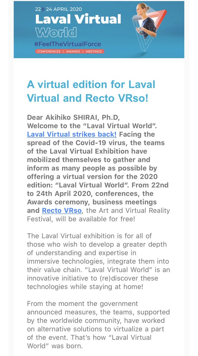 o_ob's tweet photo. そして Laval Virtualからの「逆襲！」
#LavalVirtual だけでなく
街中VRアート展の #RectoVRso (レクトベルソ:あべこべ)もVR開催になるそうです！
(知らんかった！仕込みなしで同時に決まった)

登録はこちらから

https://t.co/fNEWHLdKMd https://t.co/C1FHWA9ViQ