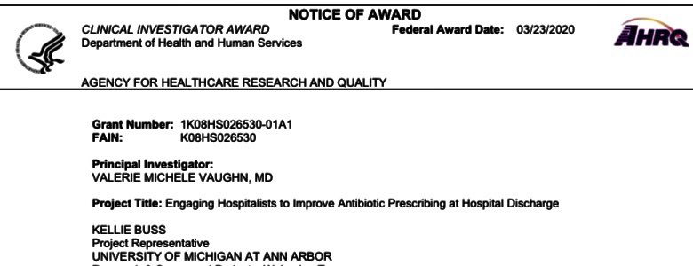 sanjaysaint's tweet photo. Huge congratulations to @ValerieVaughnMD for awesome trifecta last 2 weeks:
1/ receiving her K08 from @AHRQNews (@vineet_chopra as primary mentor)
2/ named Young Investigator of Year by Society of Hospital Med
3/ helping LEAD #COVID19 response at @umichmedicine

#GoValerie! 👏🏽👏🏽 https://t.co/gtdKeTm15W