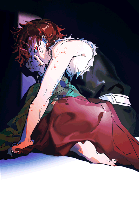 RuintさんがTwitterに投稿した竈門炭治郎(鬼滅の刃)のイラスト。