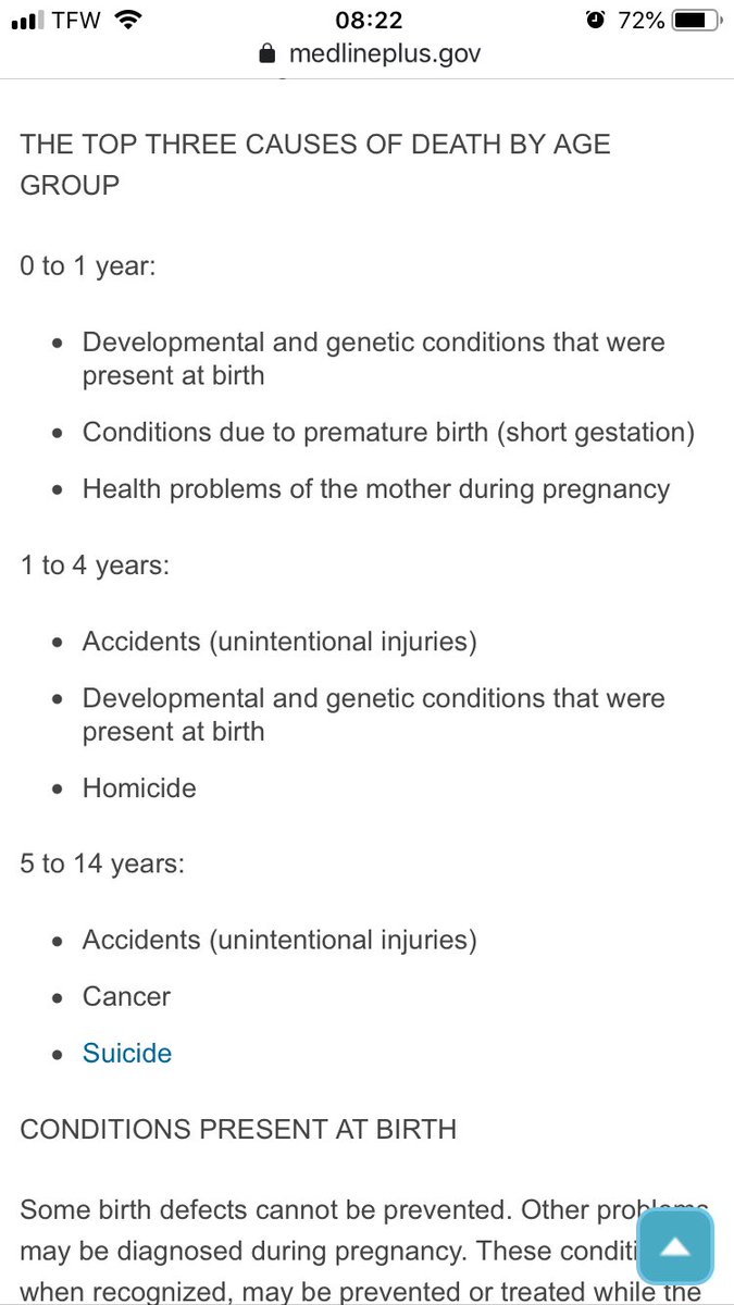 Here’s a look at the leading causes of deaths for different age groups.