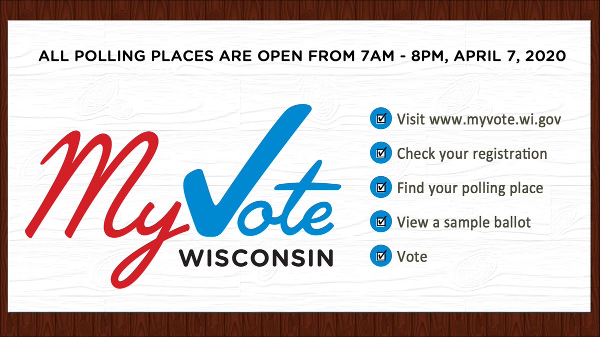 WI_Elections's tweet image. Today is the Spring Election and Presidential Preference Primary in WI!  
Polls open 7am-8pm
☑Photo ID info bringit.wi.gov
☑Polling Place info myvote.wi.gov 
Absentee ballots must be postmarked by today or hand delivered by 8pm!