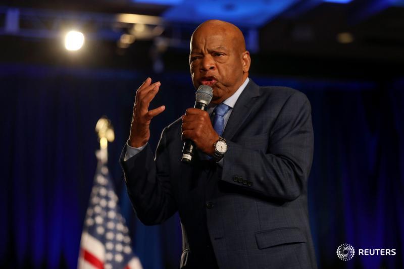 Reuters's tweet photo. U.S. Representative John Lewis of Georgia endorsed Joe Biden’s presidential campaign on Tuesday, giving the Democrat’s bid further support among the party’s black leadership https://t.co/ApNR40JaRO https://t.co/tlnwhhVw6B