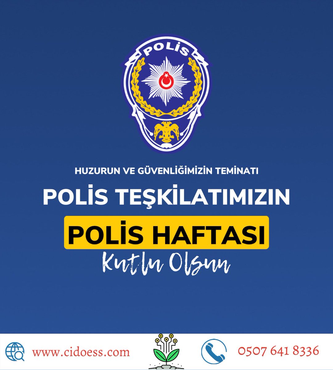 Ülkemizin son zamanlarda salgına karşı verdiği mücadeleye de büyük katkılar sunan, huzur ve güvenliğimizin teminatı olan polislerimizin gününü kutluyor, şehit ve gazilerimizi rahmetle anıyoruz. ⠀
#türkpolisteşkilatı175yaşında #Tarım #Çiftçi #Çidoes #Tohum #DoğruEkim #DoğruTarım