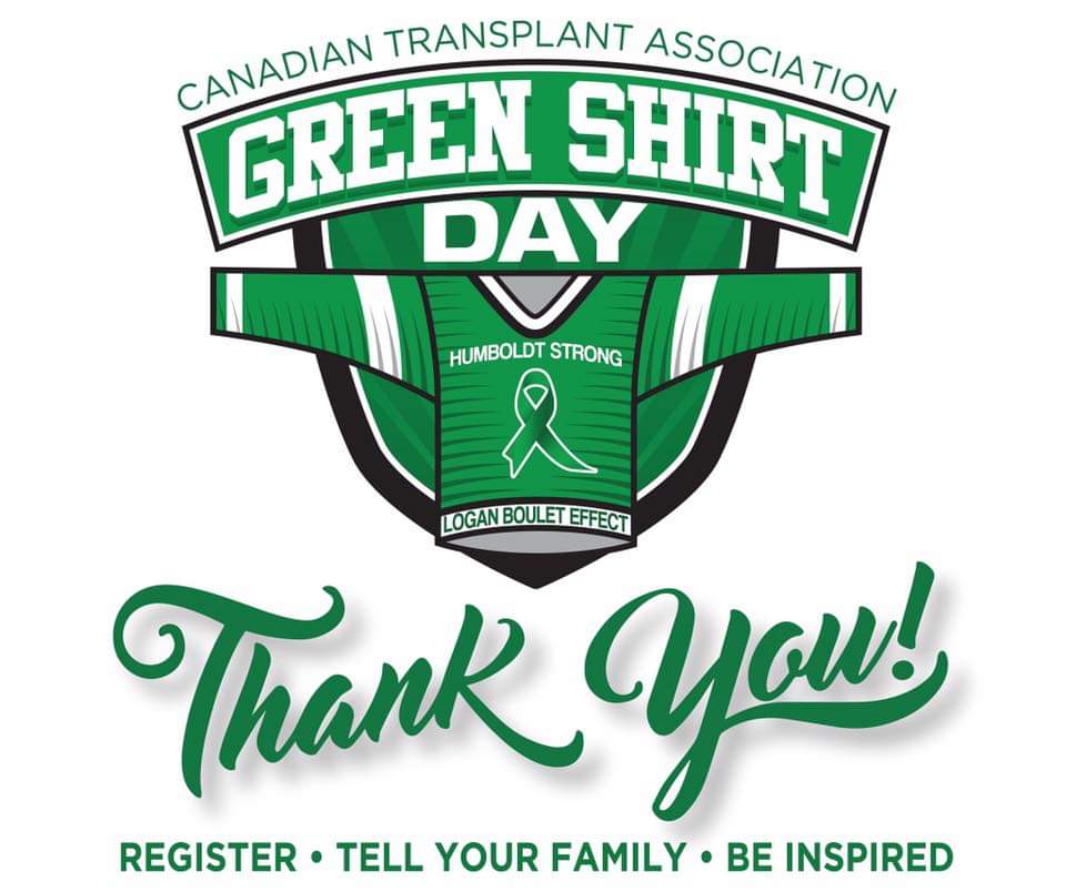 Apr 7 is #GreenShirtDay - just 2 yrs ago the #LoganBouletEffect spiked #organdonor registration rates across Canada, giving those waiting for a life saving #transplant much needed hope.💚 Talk to your loved ones about your wishes &amp; check your status at UltimateGiftAlberta.ca