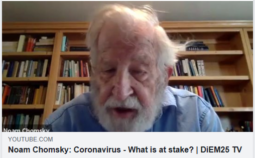 DiEM_25's tweet photo. The interview we did with Noam #Chomsky is almost on 1 million views. In just 10 days! 

Missed it? Watch it now and share it with your friends 
👉 https://t.co/uO7hKyOmdy

#COVID19
#Coronavirus https://t.co/EKz1axBN5E