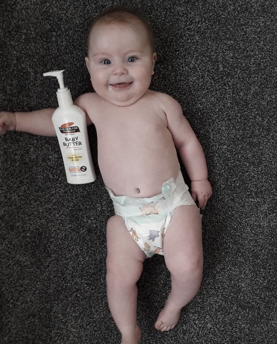 PalmersUK's tweet photo. Awww 😍😍 #repost @nesbit_rainbow
.  .  .
This baby butter is amazing and smells divine guys! Obviously had to get robyn in the frame too 😁 #babybutter #palmerscocoabutter @palmersuk https://t.co/nTYQIuGLfr