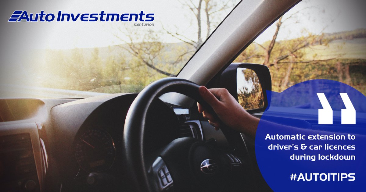 InvestmentsAuto's tweet photo. The licensing and registration period for any motor-related licences that may expire during lockdown have been extended! Read the full article from https://t.co/WfxkmhvWpJ: https://t.co/STeMaBU5i4

#autoitips #autoicenturion #autoinvestments #lockdownsa #keepinformed #motornews https://t.co/lONTIKdUFS
