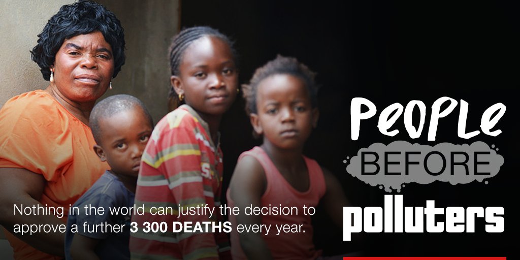 Greenpeaceafric's tweet photo. .@BarbaraCreecy_, what do you say to the families of the 3 300 people who will die prematurely, because of your decision? Louder please, we can’t hear you! >> https://t.co/MdyMemS0sE
 .@environmentza
#CleanAirNow
#WorldHealthDay https://t.co/UWYMSgAHLB