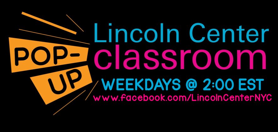 WarriorsBEyond's tweet photo. We’re back w/ more #athomeexplorations &amp; are excited to feature @lincolncenter’s #popupclassroom. Each day one of their teaching artists is bringing u a live daily dose of creative art-making at 2 pm on their FB page! Log-In daily &amp; don’t miss out! #explorations  #bettertogether https://t.co/62HlCGWTGP