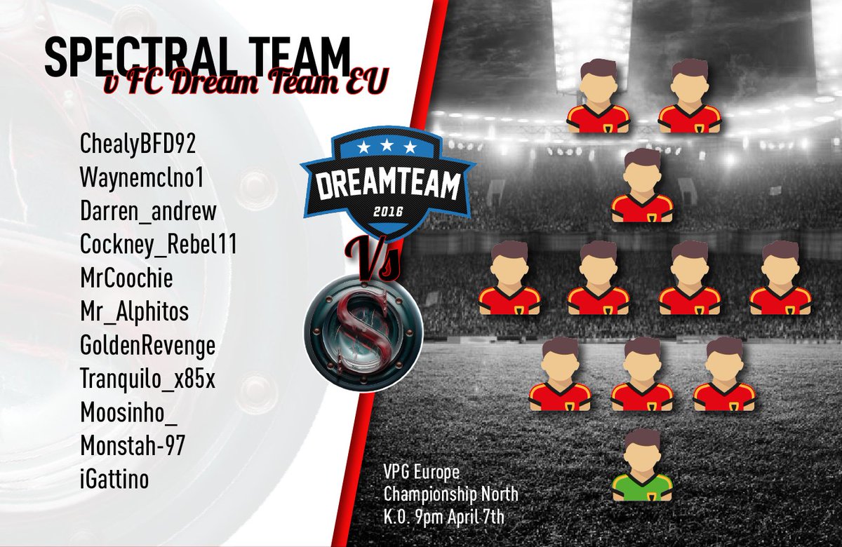 📄 Team sheet for tonight's 2 game. 

🏴󠁧󠁢󠁥󠁮󠁧󠁿 @ChealyBFD92 
🏴󠁧󠁢󠁥󠁮󠁧󠁿 <a href="/19dazza86/">dazza</a>
🏴󠁧󠁢󠁥󠁮󠁧󠁿 <a href="/deb_wayne/">Wayne Mclaughlin</a> 
🏴󠁧󠁢󠁥󠁮󠁧󠁿 <a href="/KrisHowarth4/">Hitman-Howarth</a>
🇳🇱 @Francis00686676 [C]
🇳🇱 #Michael
🇹🇷 @Prince_Sezer
🇳🇱 <a href="/Alphitos1/">Mr_Alphitos</a>
🇳🇱 #iGattino
🏴󠁧󠁢󠁷󠁬󠁳󠁿 <a href="/MonstahBg/">SENSEIMONSTAH</a> 
🇳🇱 #Moosinho_

<a href="/OfficialVPG/">Virtual Pro Gaming</a> #WeAreSpectral