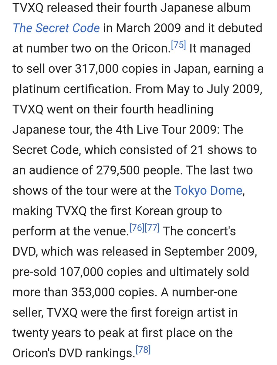 well here's why i say what i say, other than local artist,  #TVXQ is probably the most successful of them all even till this day. they still hold tours and every single releases of theirs never fail to chart there. they were also the first korean act to ever perform at tokyo dome.