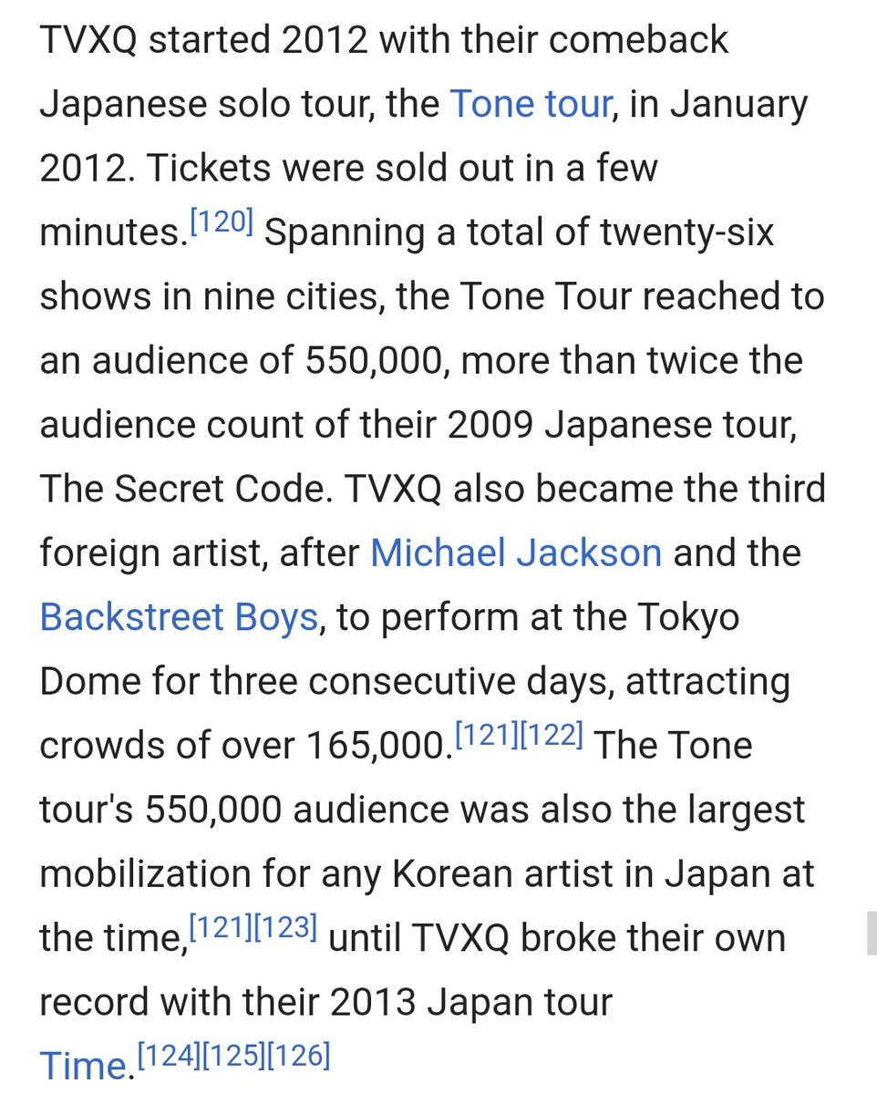 well here's why i say what i say, other than local artist,  #TVXQ is probably the most successful of them all even till this day. they still hold tours and every single releases of theirs never fail to chart there. they were also the first korean act to ever perform at tokyo dome.