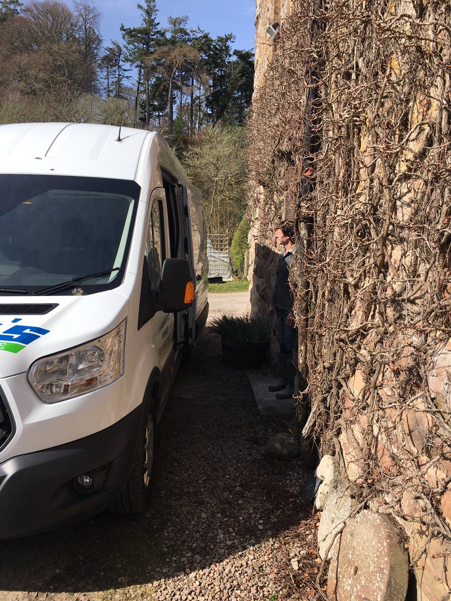 A big order (the biggest ever) going out today to <a href="/HighlandWholefd/">Highland Wholefoods</a> . Social distance maintained - ‘Dan with the van’ has become ‘Dan in the van’ to keep 2m apart. #breadflour #ryeflour #oatmeal #peasemeal