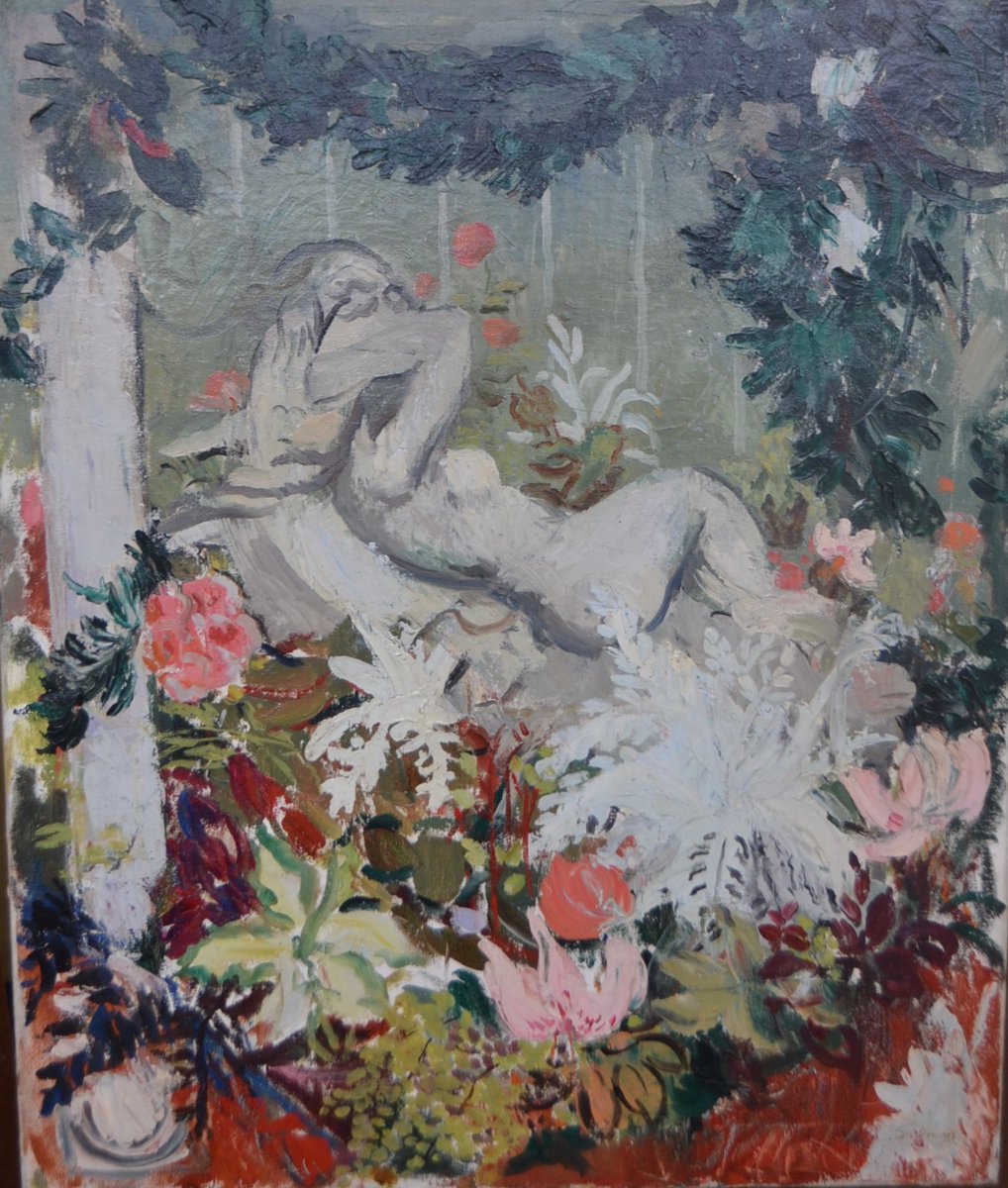 Whilst we're closed we'd like to share with you some recent conservation work we've had done to our collections. 

This beautiful piece is by Dona Salmon. Work involved temporary stabilisation of the paint structure, the surface grime removed and varnished for future protection.