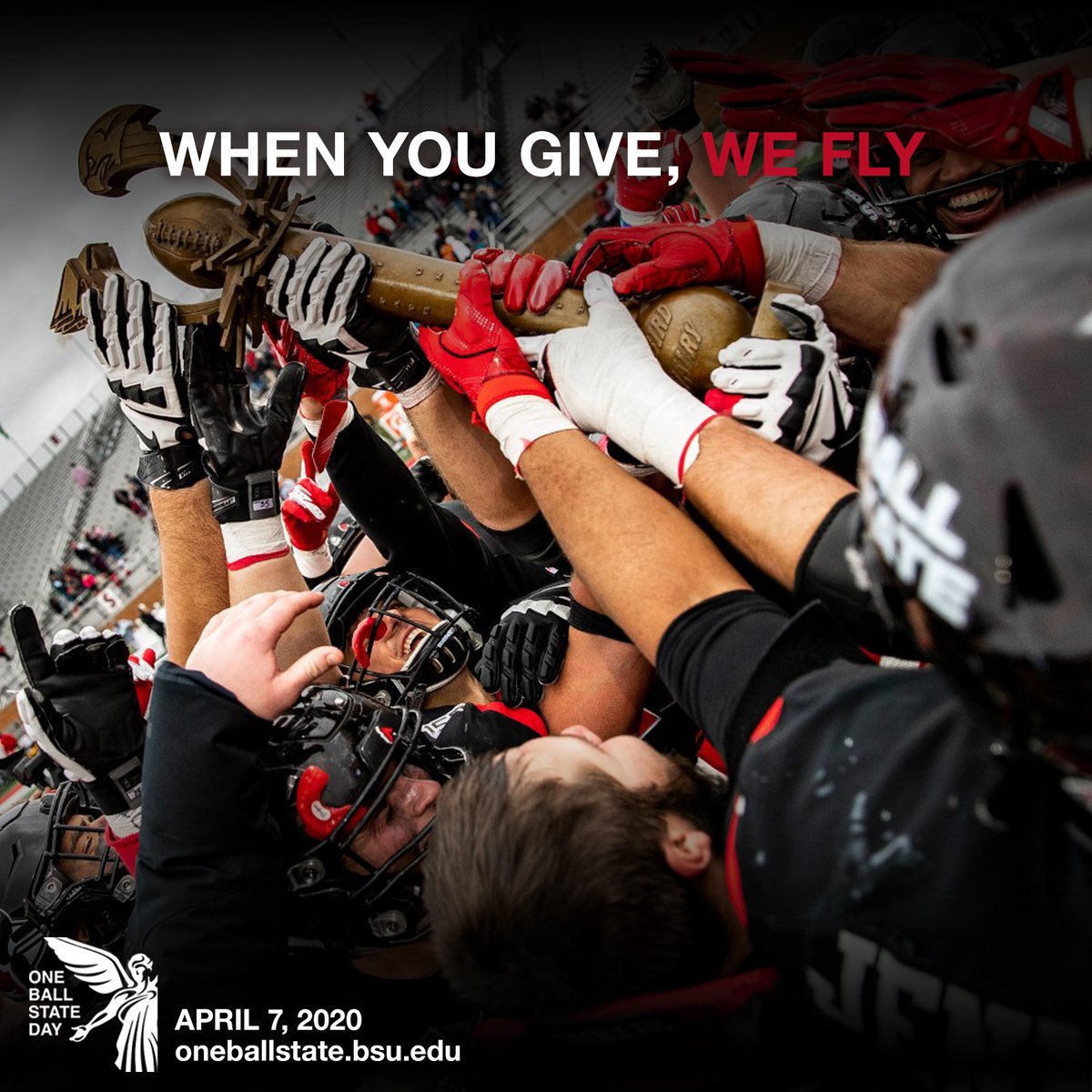 BallStateFB's tweet image. When you give, #WeFly! 🔴⚪️⚫️

Our program had many memorable moments in 2019, and we are already looking forward to even more this coming fall.
 
Join us in celebrating #OneBallState.
 
LEARN MORE ➡️ oneballstate.bsu.edu

#1AAT | #OneBallStateDay