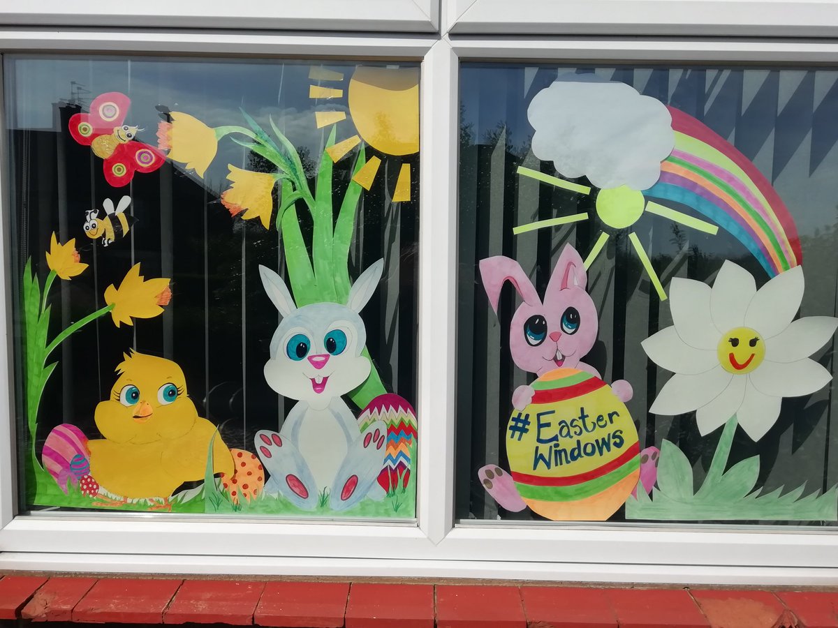 SusanDewey10's tweet photo. #EasterWindows@nottinghamprimary.
Alex Dewey and myself have been busy, and enjoyed making things colourful ๐ https://t.co/w0RvO0recS