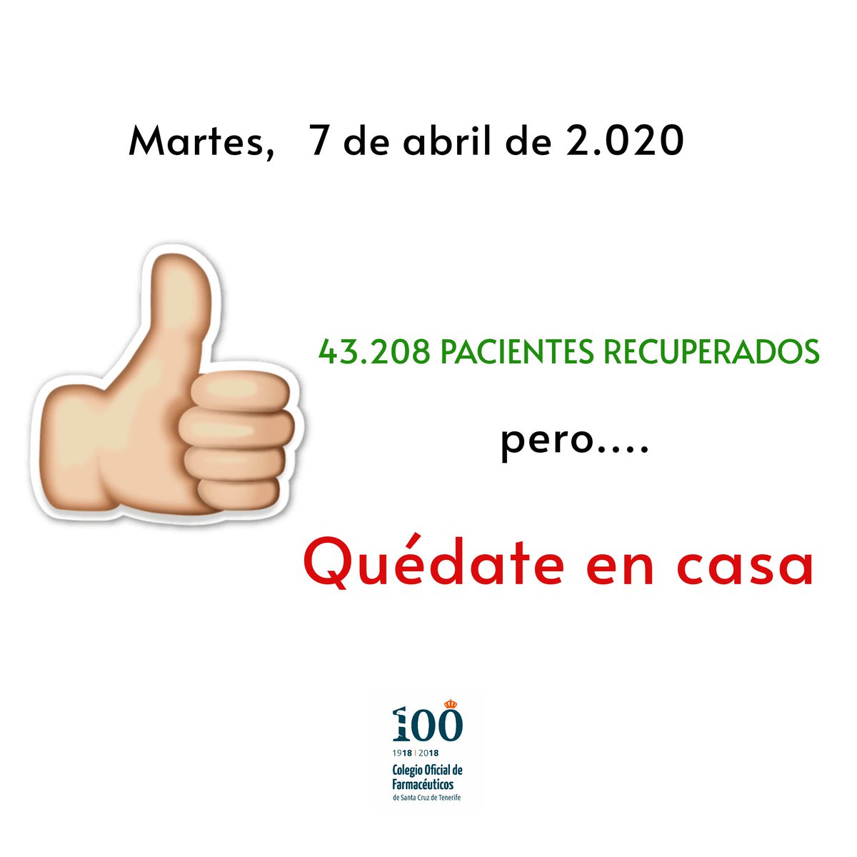 FarmaceuticosSC's tweet photo. 💚 Pacientes  recuperados....la mejor forma de celebrar  el #diamundialdelasalud 
#EsteVirusLoParamosUnidos 
#QuedateEnCasa 
#PorTiPorTodos https://t.co/fLq5dCiOW8