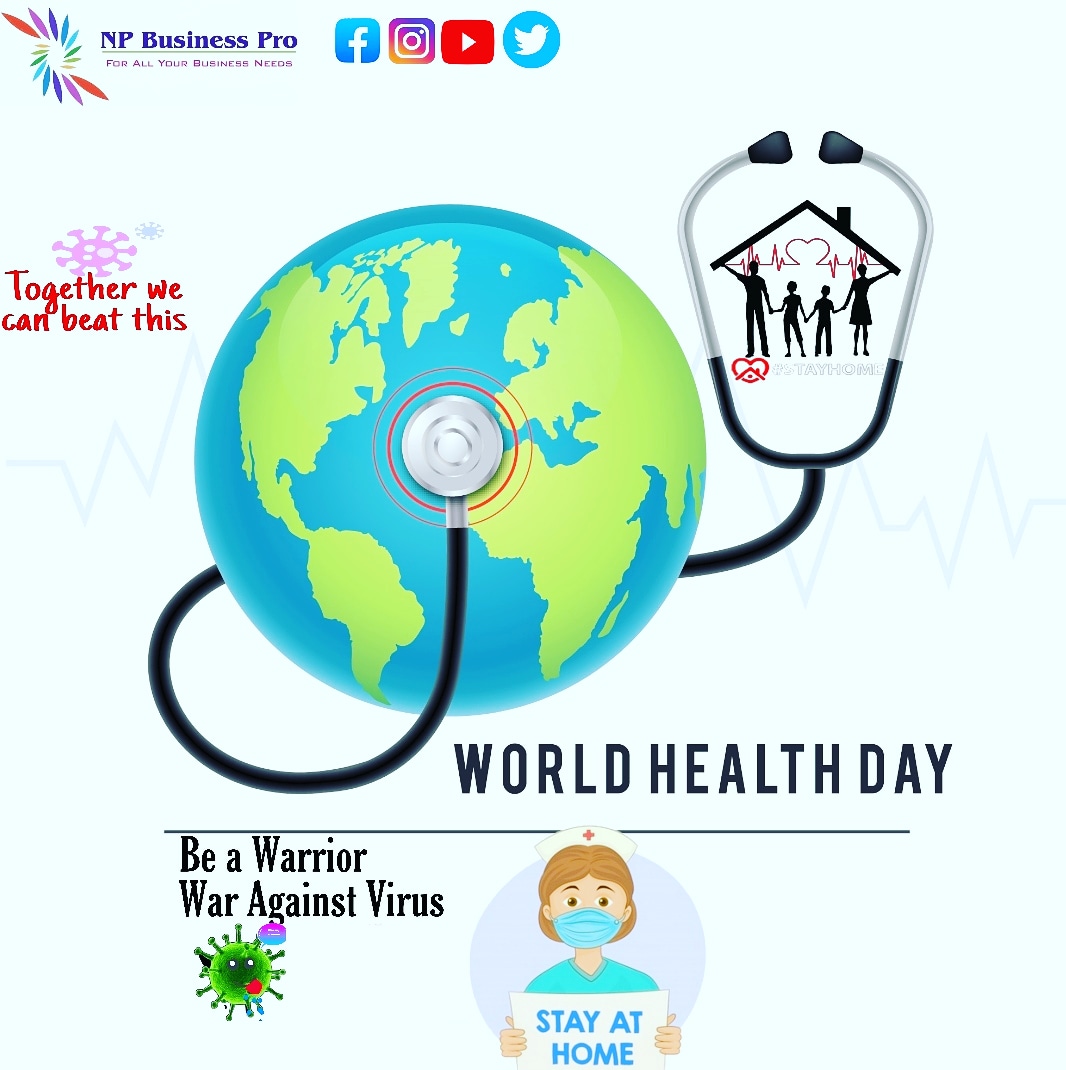 NPBUSINESSPRO1's tweet photo. Happy World Health day. it's time for war against virus.A healthy outside starts from the inside. I believe that the greatest gift you can give your family and the world is a healthy you.
@WHO @prasadum7
#WorldHealthDay
#coronavirus
#Mumbai
#India
#StayHomeIndia
#StaySafe https://t.co/ZqHtWOizDK