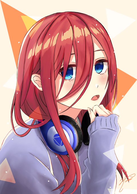 ムーさんさんがTwitterに投稿した中野三玖(五等分の花嫁)のイラスト。
