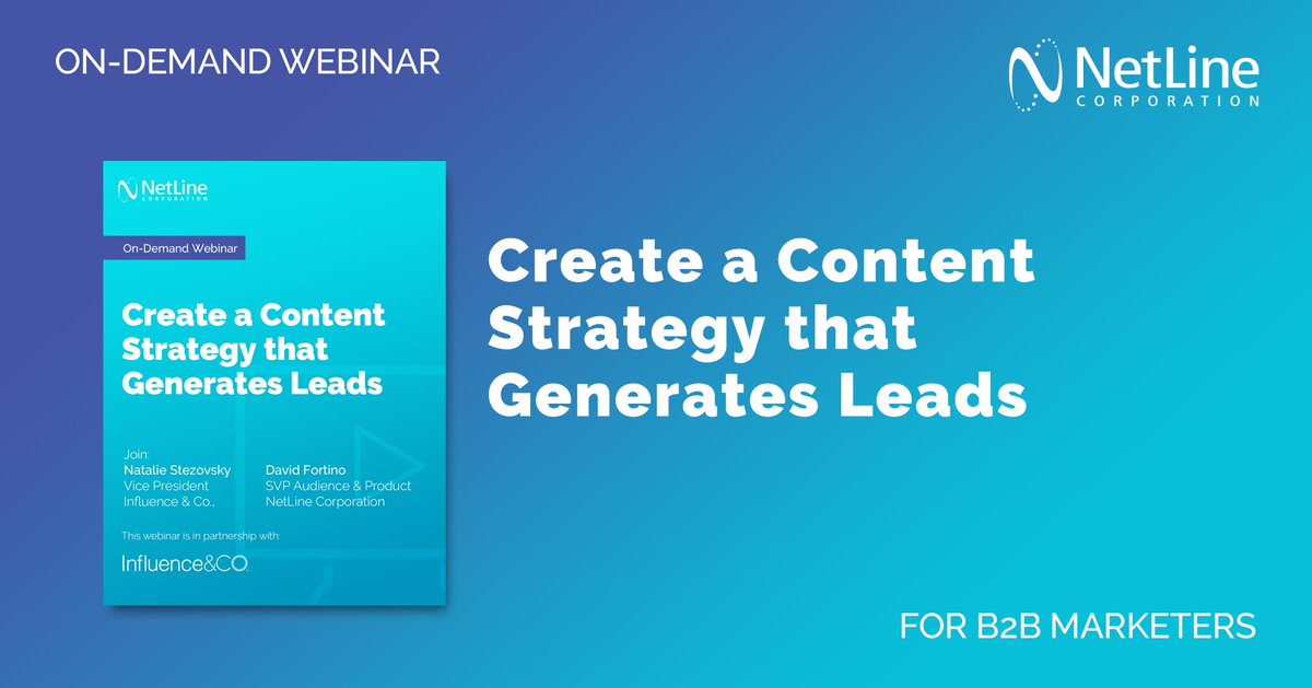 Looking for valuable insights and best practices on creating compelling content to uncover intent and build your sales pipeline? This on-demand webinar featuring <a href="/David__Fortino/">David Fortino</a> and <a href="/nstezovsky/">Natalie Stezovsky</a> shares #contentstrategy success tactics. ow.ly/r61k50vyJMf