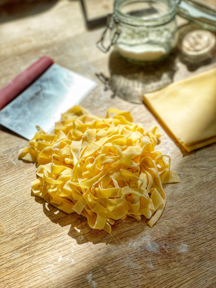 OppermannJe's tweet photo. I’ve made homemade egg tagliatelle. Advice on drying &amp; storing it from any of you pasta aficionados would be most welcome. TIA #StayHome #homecooked #pastafordays https://t.co/9LQdPkUqcY