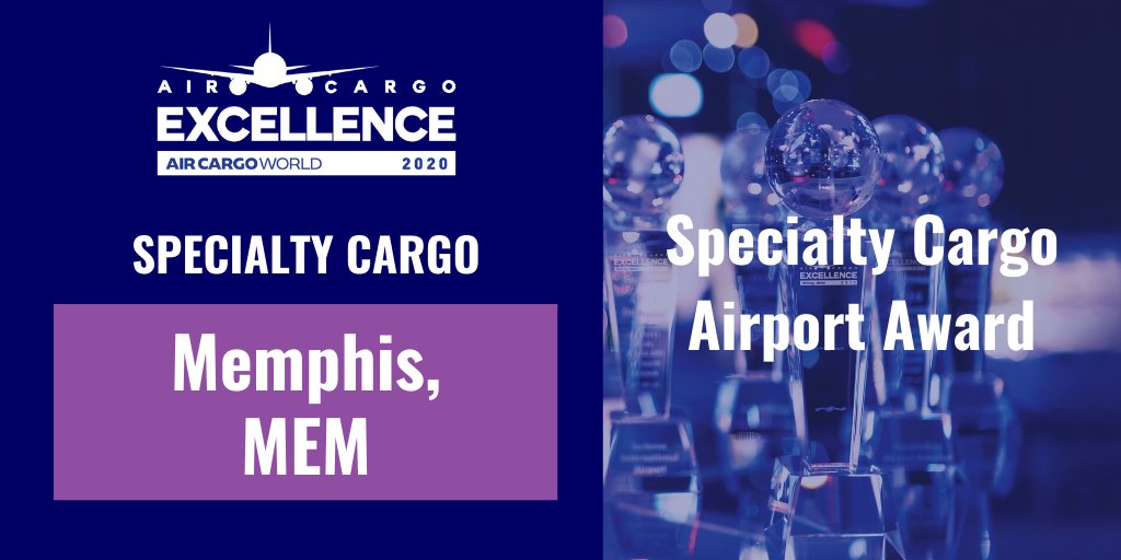 Air Cargo World is pleased to present Memphis, MEM with the award for Specialty Cargo in the airport category. Congratulations <a href="/flymemphis/">Memphis International Airport (MEM)</a>! #ACEAwards20