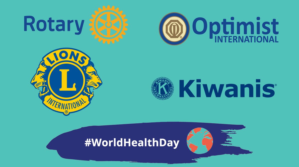 Kiwanis's tweet photo. Today, on #WorldHealthDay, we are redoubling our commitment to medical workers responding to COVID-19, and finding ways to take action to help communities worldwide, in collaboration with @lionsclubs, @OptimistOrg  and @Rotary. 

Learn more: https://t.co/mjMJixyNut https://t.co/MaEGG4BySQ