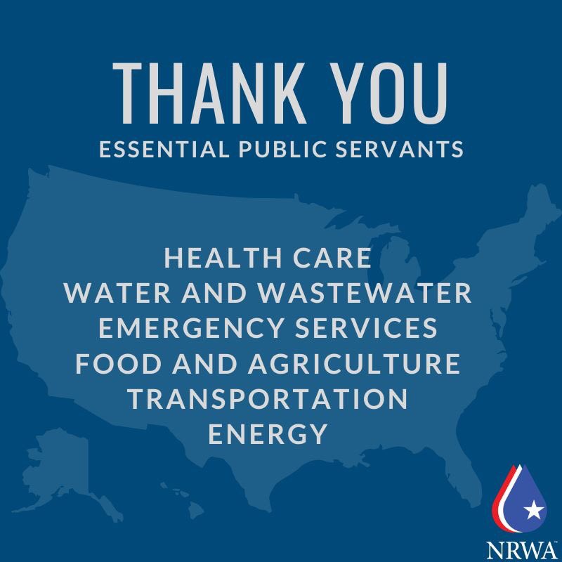 NRWA's tweet photo. Today is a #ThankfulTuesday and NRWA is thankful for all the essential pubic servants who continue to support our country and our communities! #RuralWater https://t.co/PQeNIfndvW