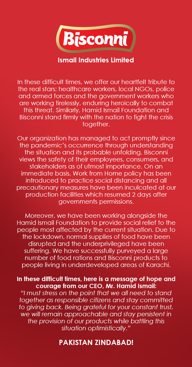 We at Bisconni are rooting for each one of you. May we all come out stronger from this.