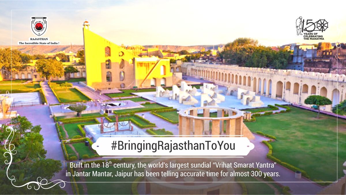 my_rajasthan's tweet photo. Listed as a World Heritage Site by UNESCO, the Jantar Mantar is one of the oldest astronomical observatories. It attracts tourists, historians, astronomers, architects, mathematicians, and geographers from around the world.

For more info: https://t.co/qOfKW9cIYm

#Rajasthan https://t.co/X2owYldOes