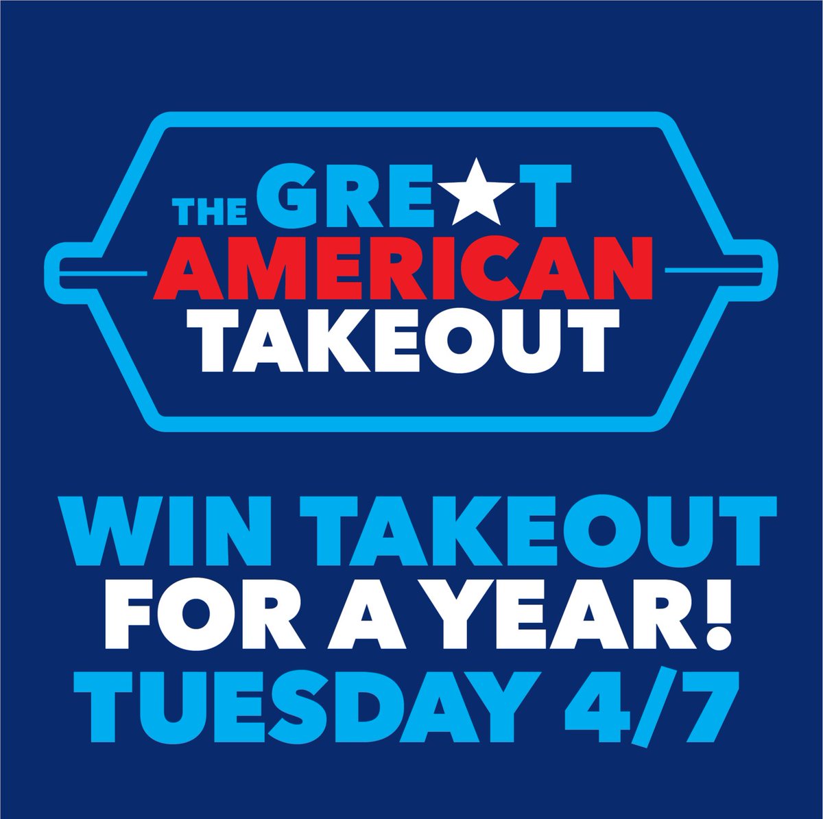 Today is the day you could win free takeout for a year! <a href="/Shift4Payments/">Shift4 Payments</a> and #TheGreatAmericanTakeout partnered up to give 1 lucky winner $5,000 to use at their favorite local restaurant. #Shift4Cares #COVID19 #SupportSmallBusiness

Visit thegreatamericantakeout.com to learn more.