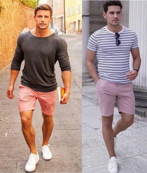 WellBuiltStyle on X: Light pink shorts. And yes, you can wear a long  sleeve knit with shorts - nice transitional look from spring to summer. Be  sure to pull up the sleeves