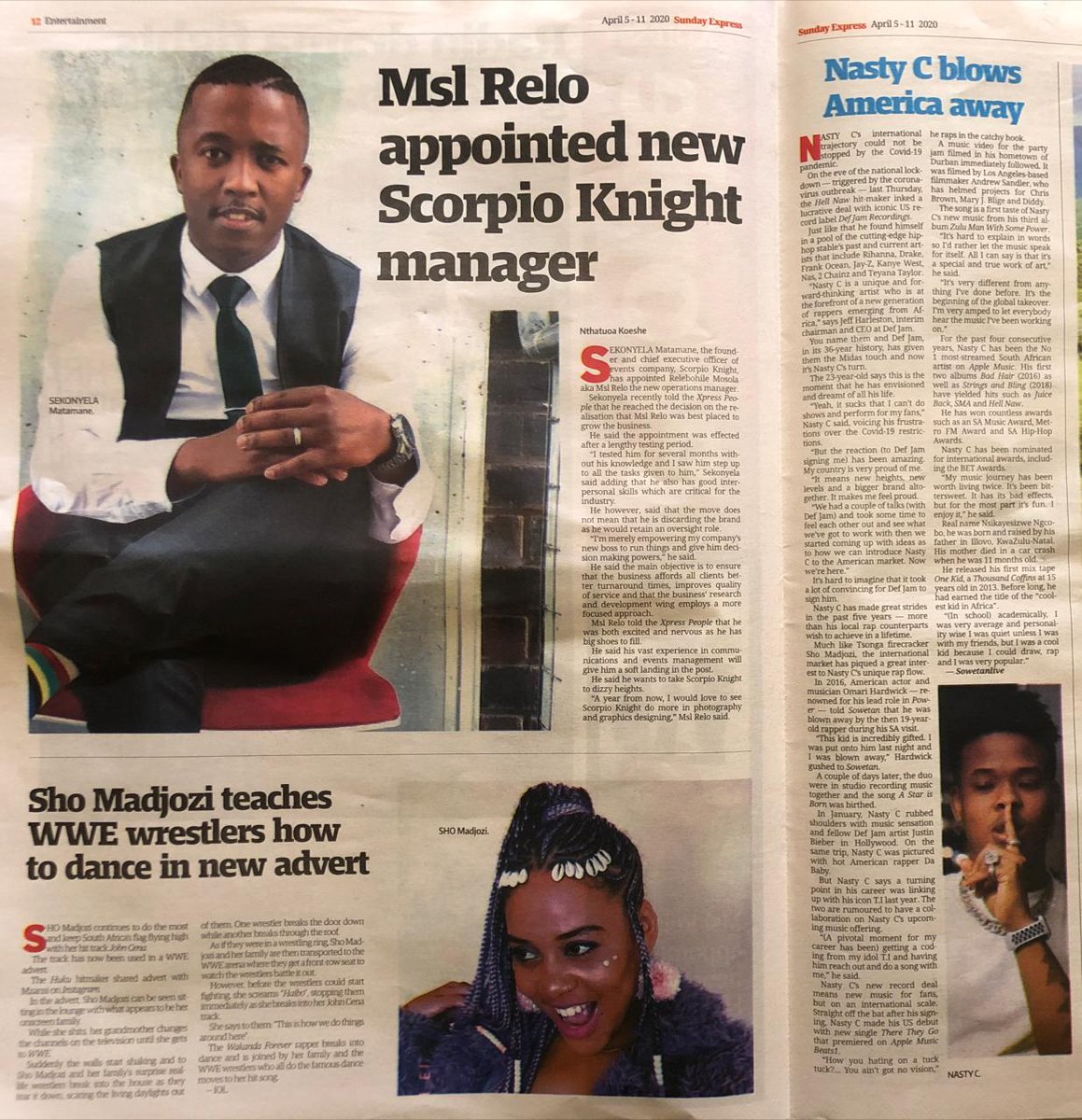 MSL_Relo's tweet photo. Grab yourself a copy of Sunday Express read up on the becoming CIC of @RealScorpio9t ... https://t.co/ndlFw8G1md