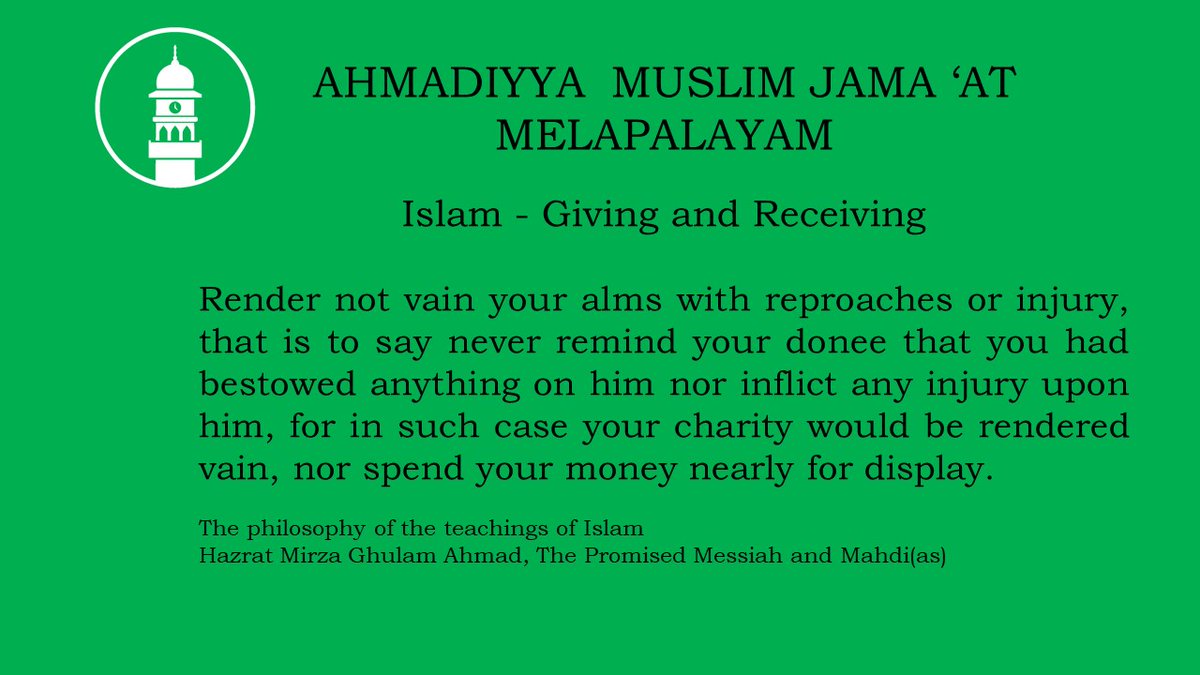 Shafeek1992's tweet photo. Islam -  Giving and Receving
#AhmadiyyatTheTrueIslam 
@islaminind https://t.co/cppqdhEFoO