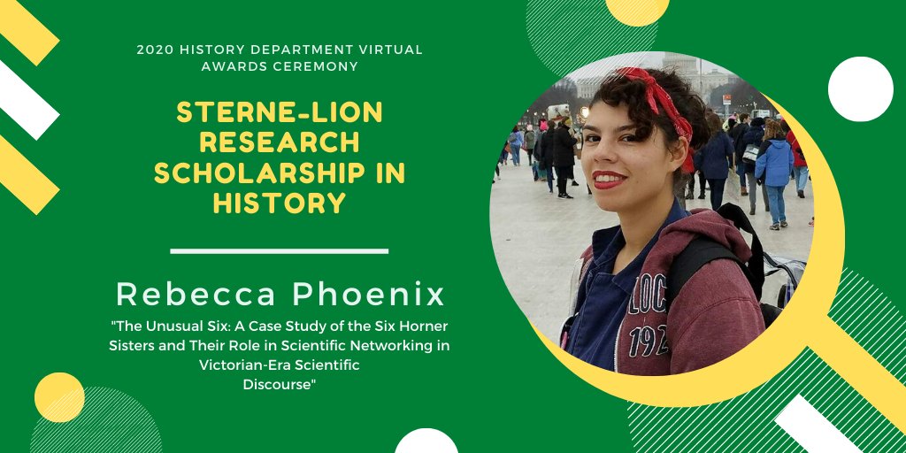 Rebecca Phoenix has been awarded a Sterne-Lion Research Scholarship for her project, "The Unusual Six: A Case Study of the Six Horner Sisters and Their Role in Scientific Networking in Victorian-Era Scientific Discourse."   #wsucommunity  @WayneStateCLAS
