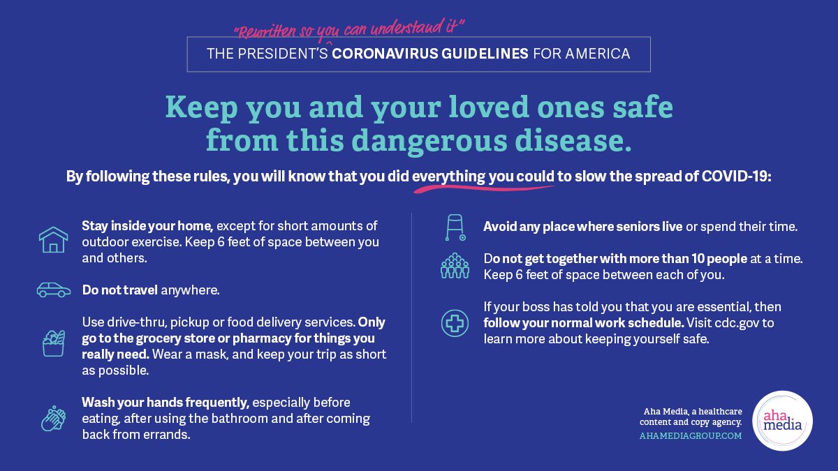 ahaval's tweet photo. We rewrote the #Covid_19 guidelines in #plainlanguage so Americans could understand them more clearly. See the before and after. @CDCDirector @CDCgov @HHSGov @HHS_ViralHep @WhiteHouse @Surgeon_General @SecAzar https://t.co/K6ACNMZosl