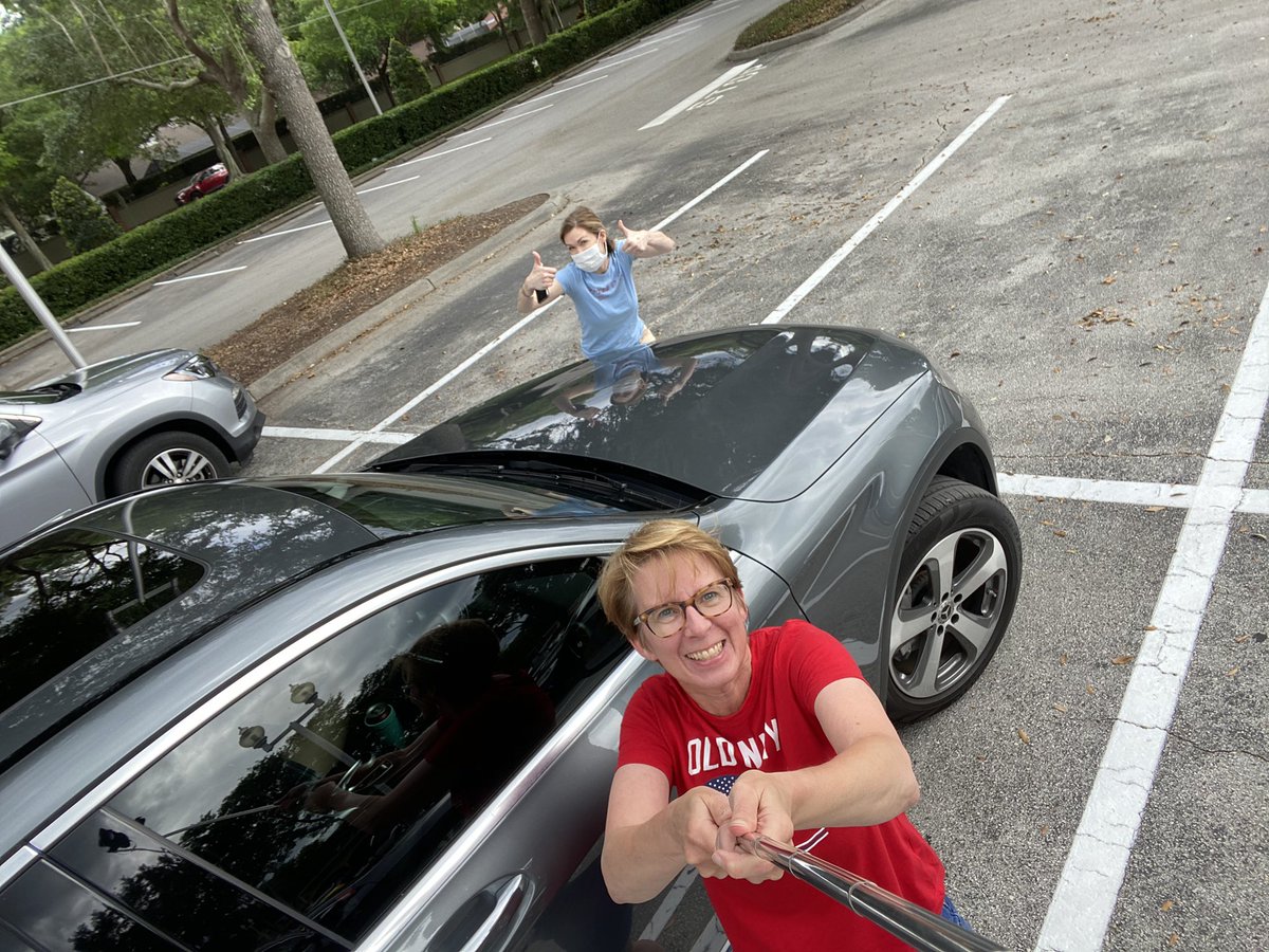 TheFirstAcademy's tweet photo. Faculty meeting turned Principal Parade! Our Lower School teachers surprised Mrs. Jackson with a flurry of honks, shouts and gifts for a sweet surprise from a safe social distance. #strongertogetherathome #tfaremote https://t.co/K4Ps8e7Zu5