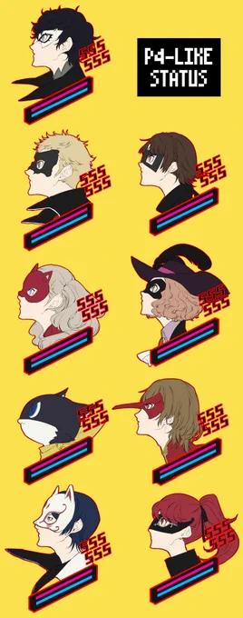 P4っぽい怪盗団ステータス 
