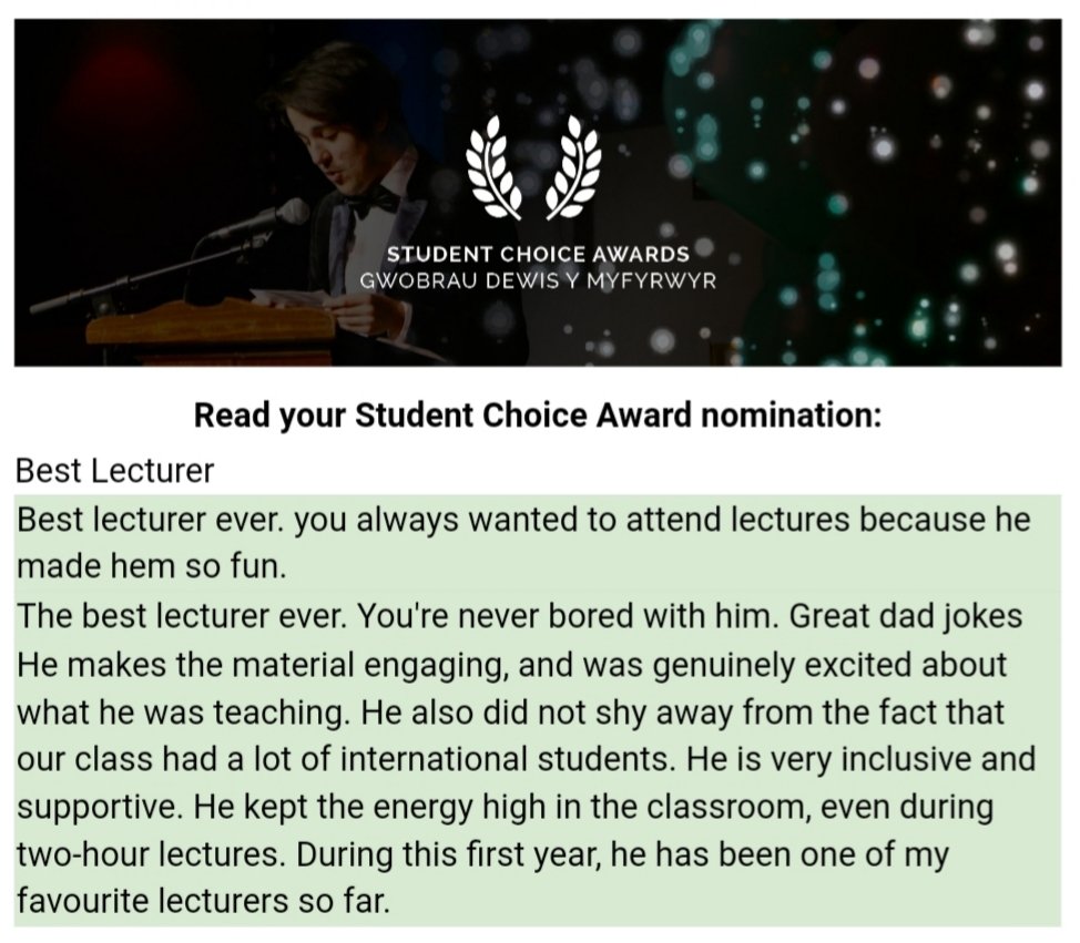 LlyrRoberts's tweet photo. That feeling when students compliment you on your #dadjokes 😱😂 #henaintniddaweihunan Diolch / thanks (I think!) @USWSU https://t.co/v3XUmxrDhM