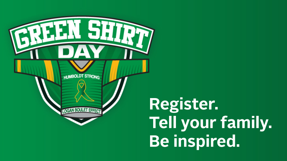 TransplantMB's tweet photo. Created to honour the legacy of the #LoganBouletEffect, today is #GreenShirtDay. Register to be a donor at https://t.co/1unwfBdvwT &amp; talk with your family about your decision. https://t.co/mtbcbOrq7f