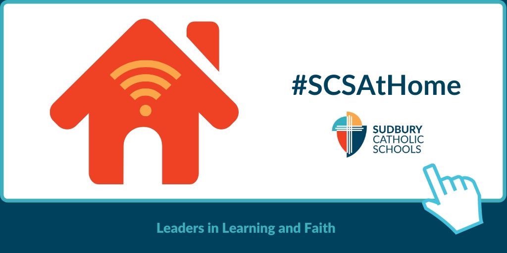 SudburyCDSB's tweet photo. Our distance education program has begun! We are very excited to reconnect with our students through online platforms, telephone or email. We encourage everyone to use the hashtag #SCSAtHome and post photos and videos of learning taking place at home! https://t.co/a8XZxOstjB