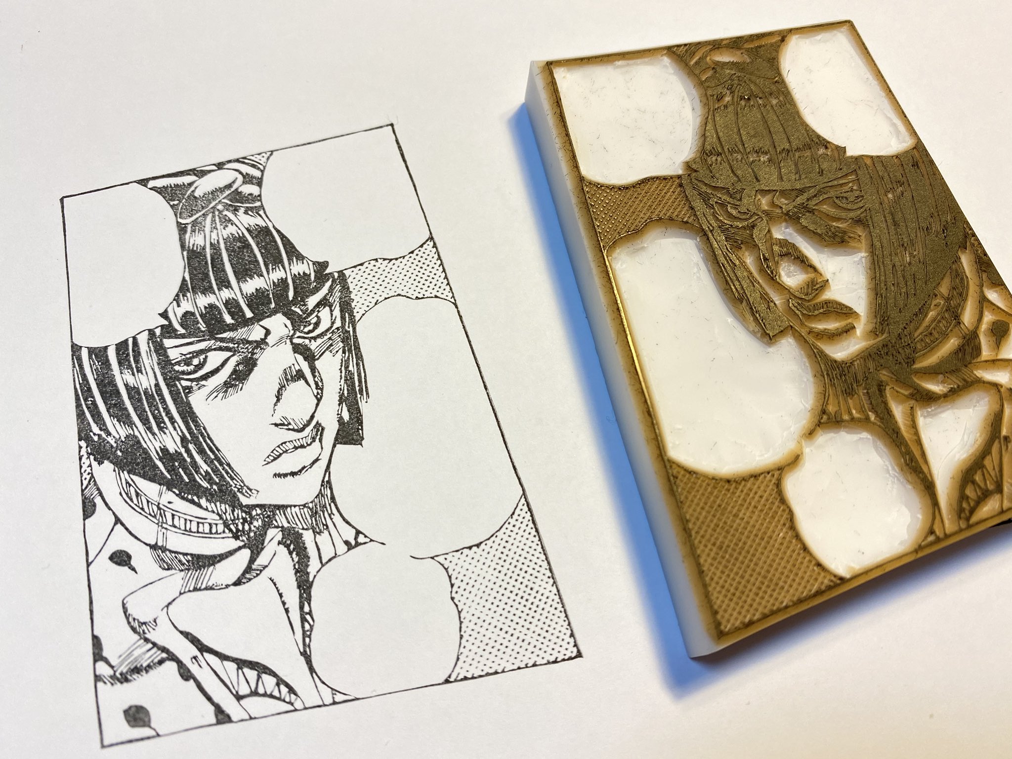 青鷺 Tren Twitter ジョジョ5部よりブチャラティを彫りました 5部以降出てくるトーン 彫りやすくて好きです 消しゴムは安定の100均 消しゴムはんこ ジョジョはん ジョジョの奇妙な冒険 黄金の風 ブチャラティ T Co W0ypiva4oz Twitter