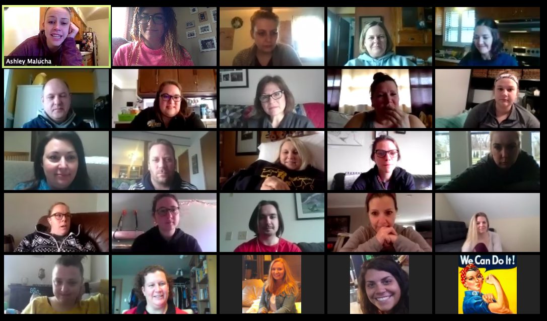 A little social distancing while planning big things for after spring break! #WAWMproud #FLW #wildcats #communities #teachermeeting